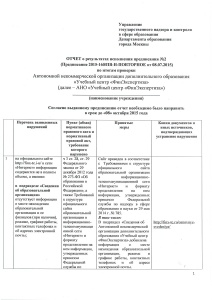 Отчет о результатах исполнения предписания № 2